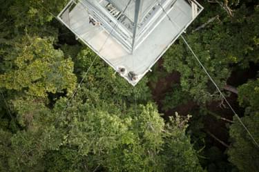 Cristalino Jungle Lodge Canopy Tower with ecotourists at 1st level Samuel Melim 3